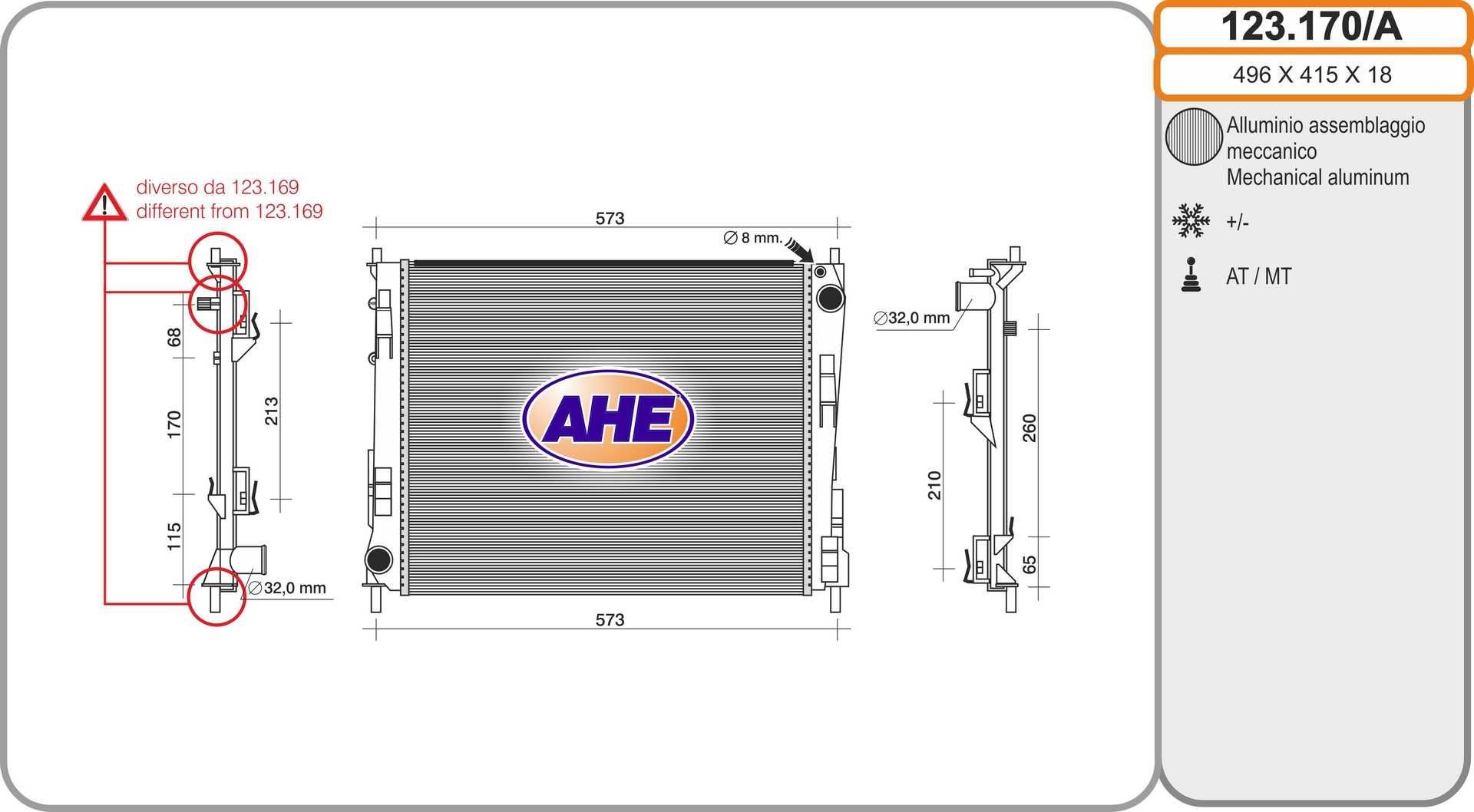 AHE 123.170/A: Radiateur du moteur