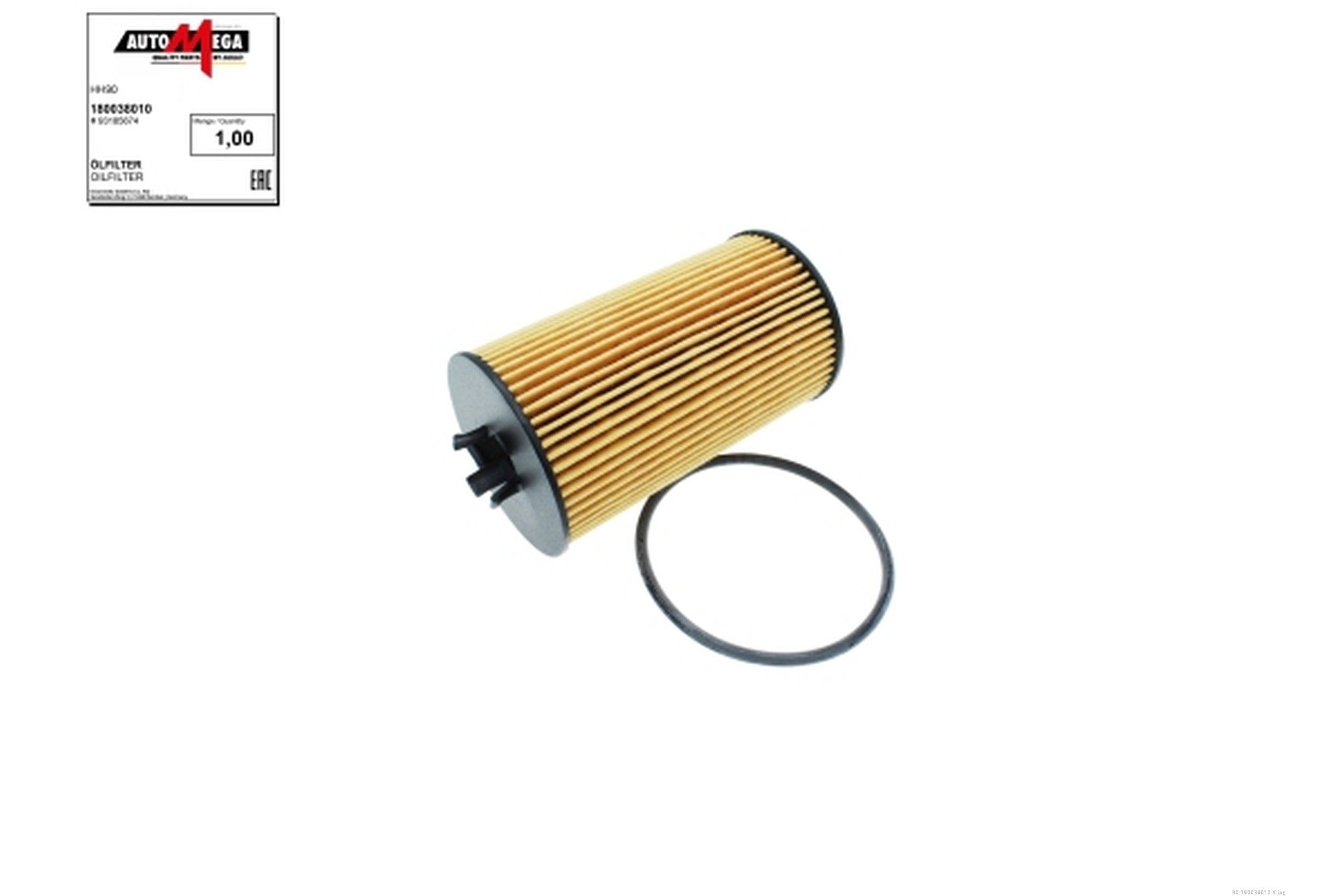 AUTOMEGA 180038010: Ölfilter mit Dichtung