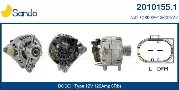 SANDO 2010155.1: Alternator 120A, cu regulator integrat