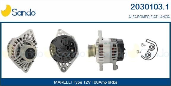 SANDO 2030103.1: Alternator 105A, cu regulator integrat
