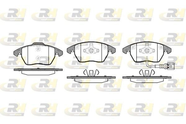 ROADHOUSE 21030.01: Klocki hamulcowe Oś przednia, z dodatkami, ze sprężyną, z naklejaną folią