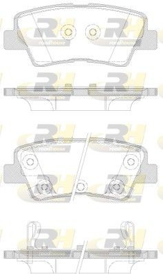 ROADHOUSE 21362.42: Klocki hamulcowe Oś tylna, z dodatkami, z naklejaną folią
