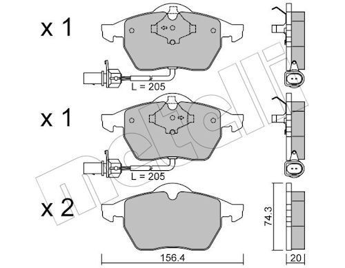 METELLI 22-0181-3: Piduriklotsid