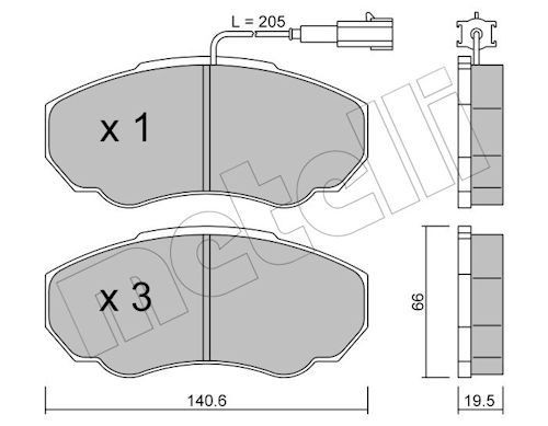 METELLI 22-0325-0: Plaquettes de frein
