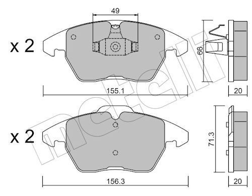 METELLI 22-0548-2: Piduriklotsid