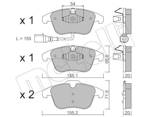 METELLI 22-0675-1: Bromsbelägg