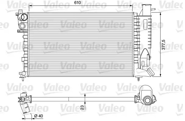 VALEO 231010: Radiateur du moteur Aluminium, avec thermostat de liquide de refroidissement, CLASSIC