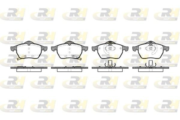 ROADHOUSE 2390.32: Klocki hamulcowe Oś przednia, z dodatkami, ze sprężyną, z naklejaną folią