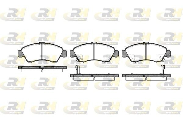 ROADHOUSE 2419.02: Bromsbelägg framaxel, med tillbehör, med limfolie