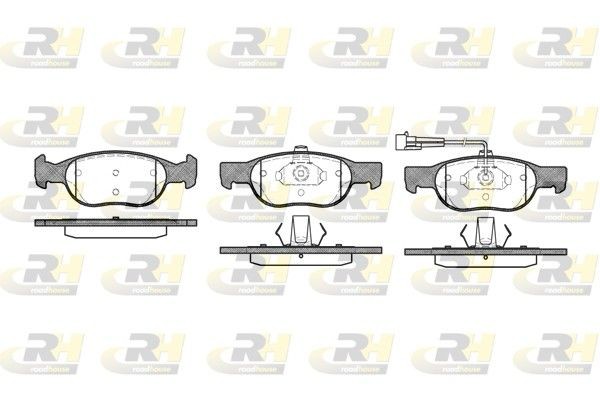 ROADHOUSE 2588.11: Bremseklodser foraksel, med tilbehør, med fjeder, med klæbefolie