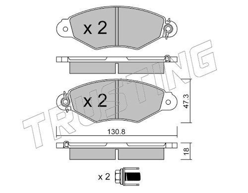 TRUSTING 262.0: Fékbetét készlet, tárcsafék