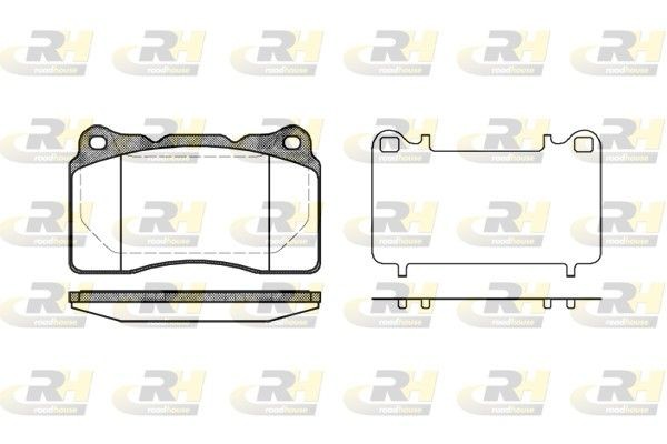 ROADHOUSE 2666.10: Remblokken Vooras, Met toebehoren, Met kleeffolie