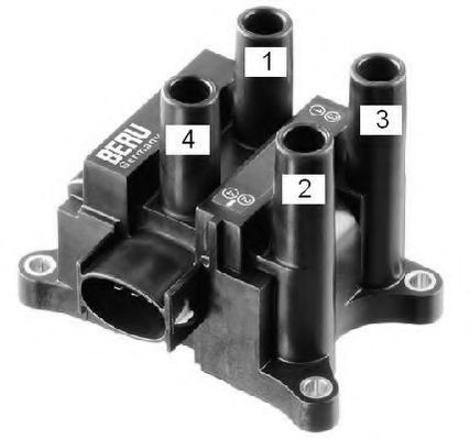 BERU ZS350: Sytytyspuola 12V, Pidikkeellä, 3-napaa