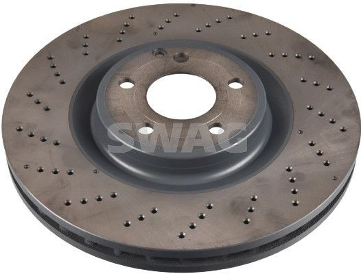 SWAG 33 10 0919: Stabdžių diskas priekinė ašis, Ø: 344mm, perforuota / su vidinis ventiliavimu, Ø: 344mm, padengta