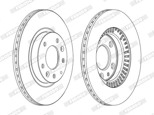 FERODO DDF1540: Brzdový kotouč R: 282mm, plný, R: 282mm, olejováno, se šrouby PREMIER