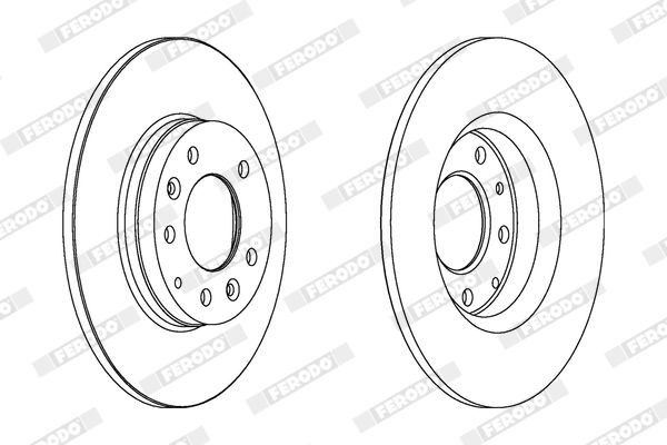 FERODO DDF1874: Brzdový kotúč Ø: 258mm, plný, Ø: 258mm, naolejovaný, bez skrutiek PREMIER