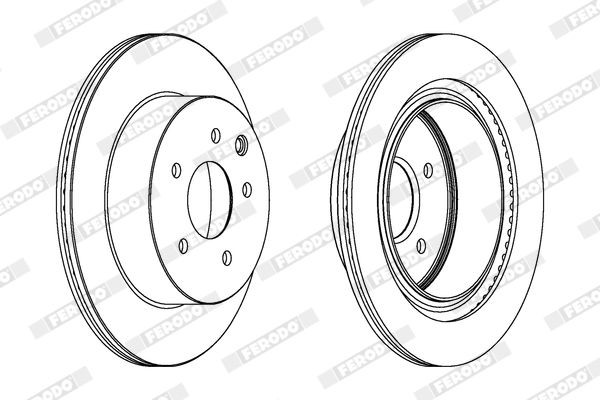 FERODO DDF466: Disco de freno Ø: 255mm, ventilado, Ø: 255mm, aceitado, sin tornillos PREMIER