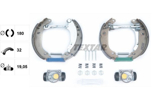 TEXTAR 84053802: Kit frenos, disco de tambor con cilindro de freno de rueda, con accionador Shoe Kit Pro