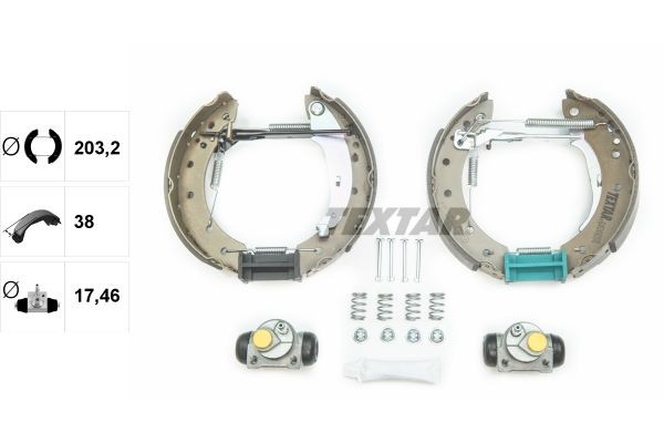 TEXTAR 84048008: Kit frenos, disco de tambor con cilindro de freno de rueda, con accionador Shoe Kit Pro