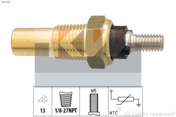 KW 530 180: Senzor, temperatura lichid de racire 1/8-27NPT, Made in Italy - OE Equivalent