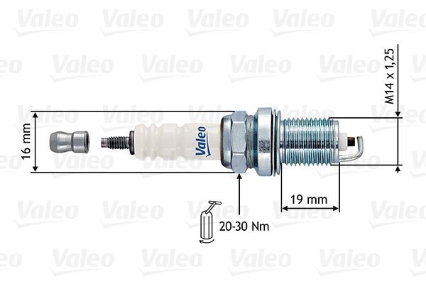 VALEO 246884: Bujía de encendido Ancho de llave: 16 mm