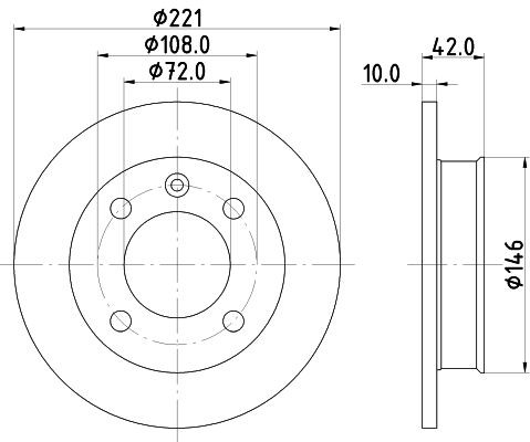 MINTEX MDC11: Bromsskiva Ø: 221mm, full, Ø: 221mm, utan hjulvnav, utan hjullager, utan hjulbultar