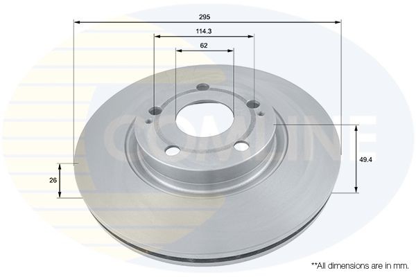 COMLINE ADC01134V: Disco de freno Platinum Plus Ø: 295mm, ventilación interna, Ø: 295mm, revestido
