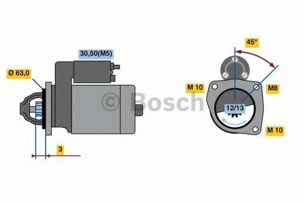 BOSCH 0 986 022 800: Rozrusznik 1,4kW