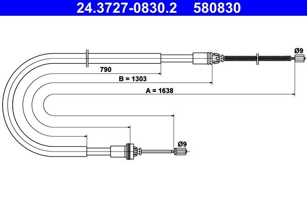 ATE 24.3727-0830.2: Handremkabel 1638mm