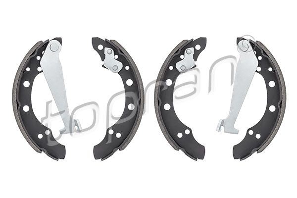 TOPRAN 103 075: Juego de zapatas de frenos Eje trasero, con palanca, con instrucciones de montaje, con marca de control E, sin material de sujeción