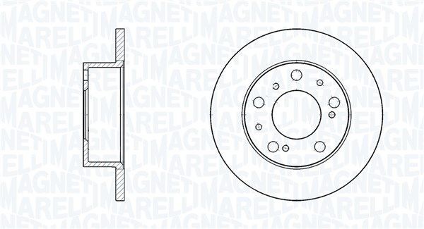 MAGNETI MARELLI 360406020700: Disco de freno Ø: 256mm, macizo, Ø: 256mm, con tornillos