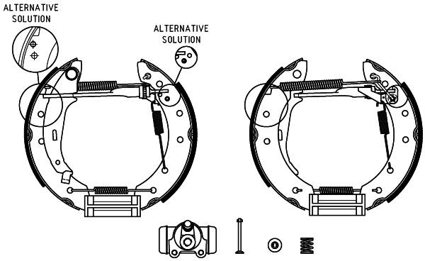 HELLA 8DB 355 004-431: Kit frenos, disco de tambor con cilindro de freno de rueda, con accionador Shoe Kit Pro