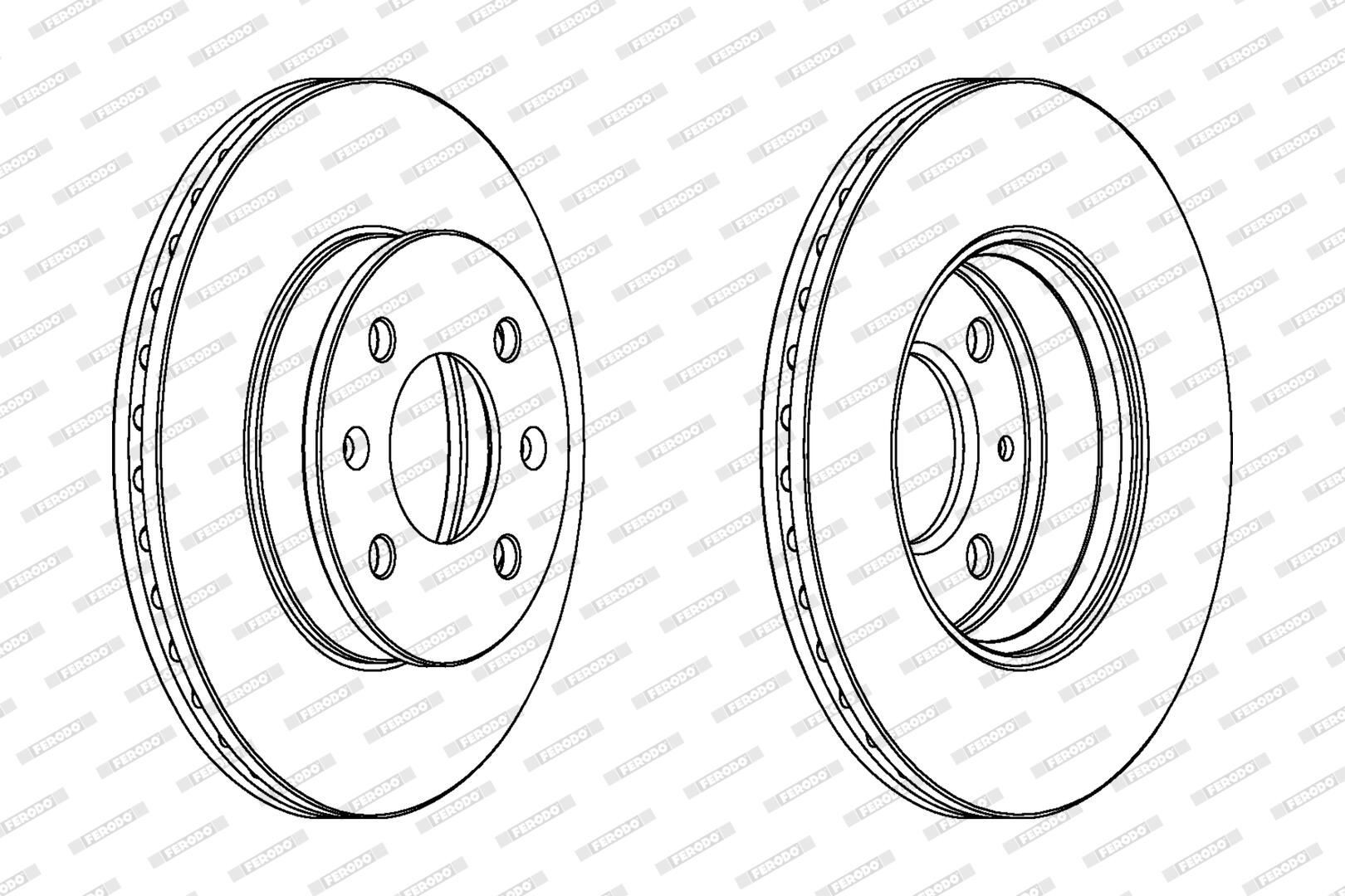 FERODO DDF1529C: Piduriketas Ø: 241mm, õhutusega, Ø: 241mm, kaetud, koos kruvidega PREMIER High Carbon