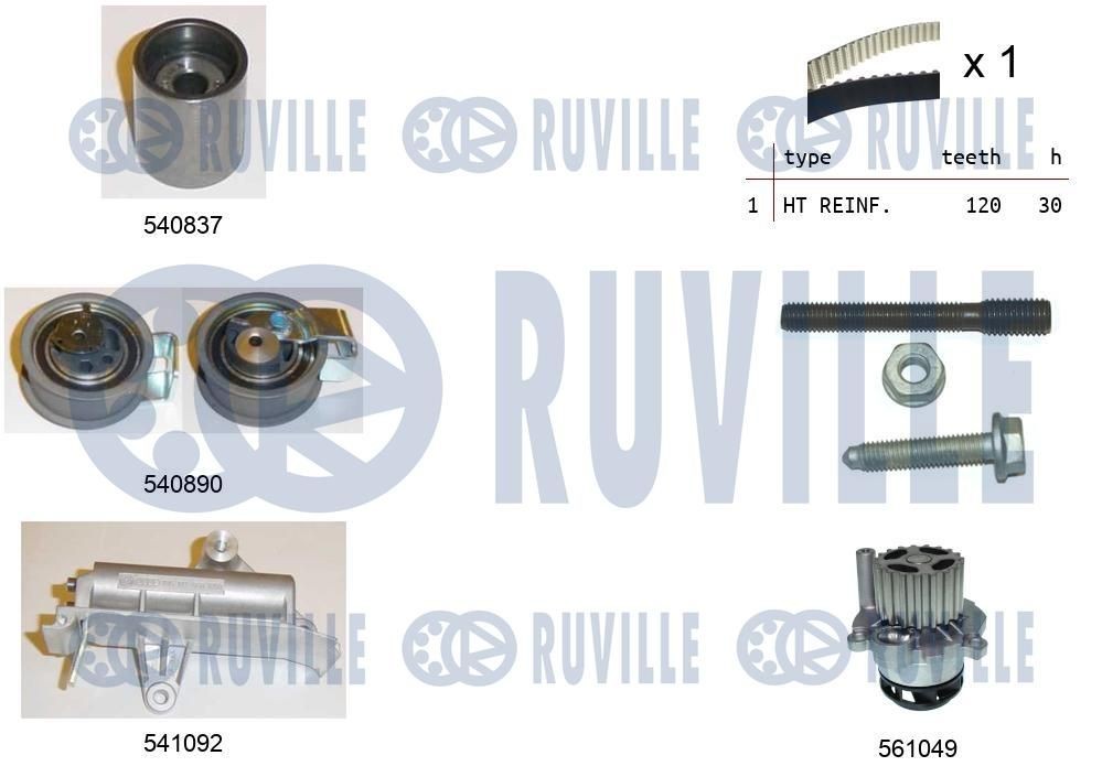 RUVILLE 58881: Poulie, tendeur de courroie d'accessoire Ø: 106,60mm