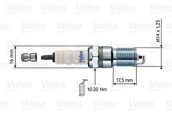 VALEO 246864: Aizdedzes svece Atslēgas izmērs: 16 mm