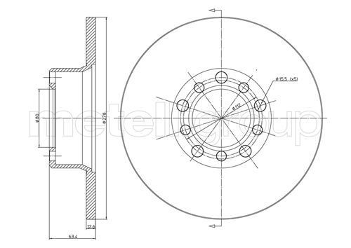 CIFAM 800-046: Piduriketas Ø: 278,0mm, täis, Ø: 278,0mm