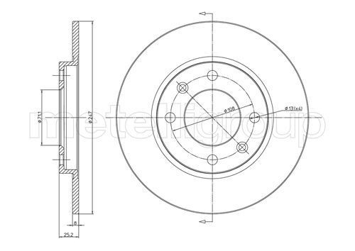 METELLI 23-0271: Bremseskive Ø: 247,0mm, fuldstændigt, Ø: 247,0mm