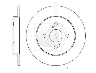 NPS T331A51: Tarcza hamulcowa Oś tylna, Ø: 259[mm], pełny, Ø: 259[mm]