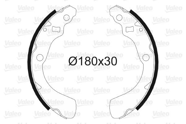 VALEO 564087: Zestaw szczęk hamulcowych Oś tylna, bez cylinderka hamulcowego