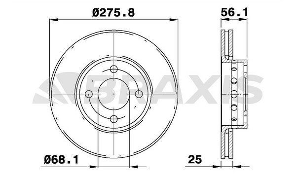 BRAXIS AE0685: Disco de freno Ø: 275,8mm, ventilado