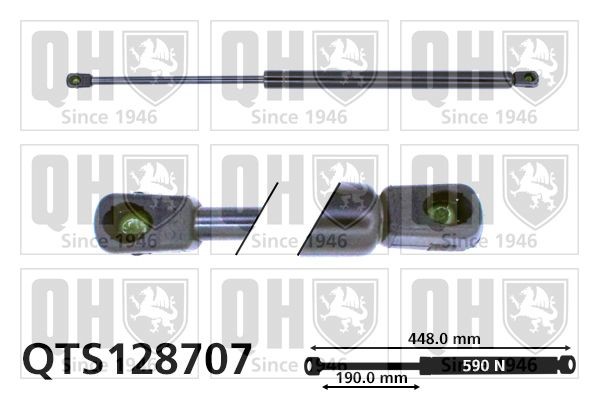 QUINTON HAZELL QTS128707: Pneumaticka pruzina, zavazadlovy / nakladovy prostor 448mm