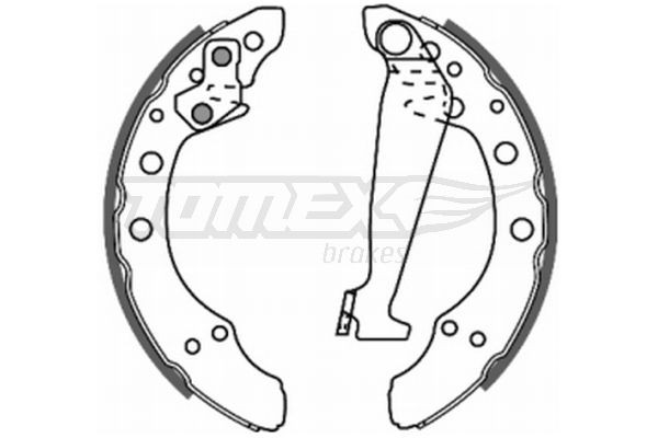 TOMEX brakes TX 20-86: Juego de zapatas de frenos Eje trasero, con palanca freno de mano
