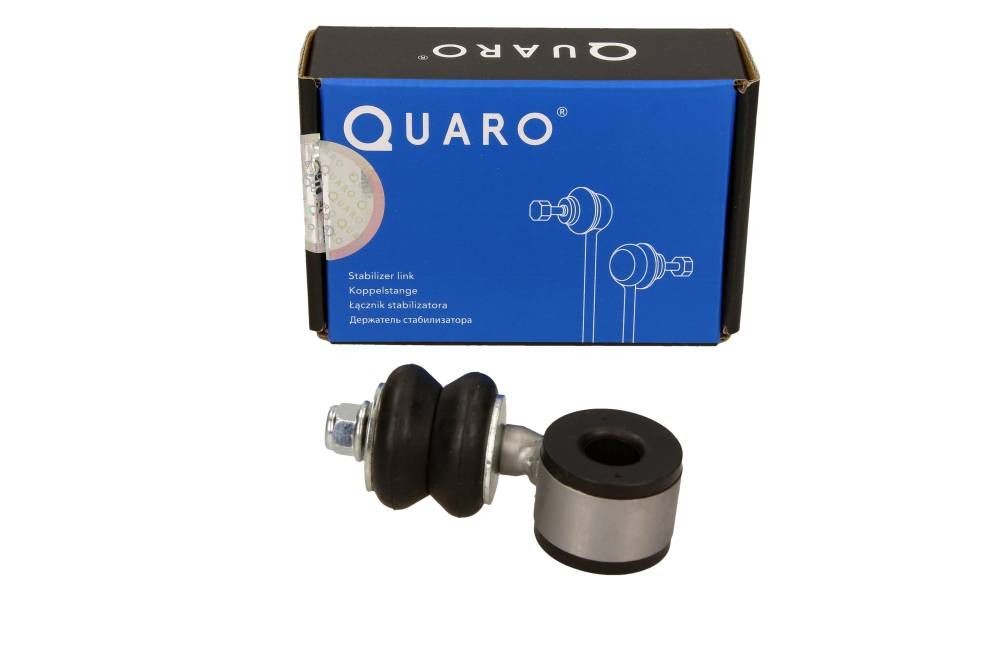 QUARO QS0420/HQ: Brat / bieleta suspensie, stabilizator punte fata, stanga, plastic, Otel