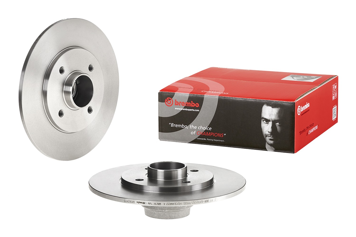BREMBO 08.5834.15: Disco de freno Ø: 238mm, macizo, Ø: 238mm, con juego cojinetes rueda Prime