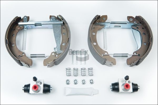 BENDIX Braking BXK3057: Juego de zapatas de frenos Shoe Kit Pro con accesorios, con cilindro de freno de rueda, con accionador, con palanca freno de mano