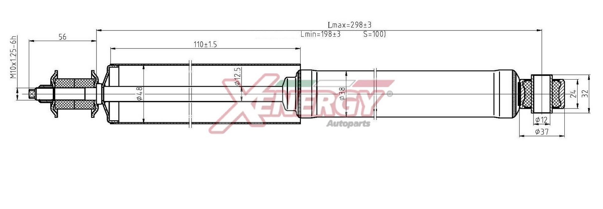 AP XENERGY X293443: Αμορτισέρ μπροστινός άξονας, Πίεση λαδιού, Τηλεσκοπικό αμορτισέρ