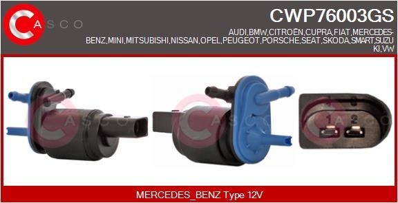 CASCO CWP76003GS: Pompa de apa, spalare parbriz 12V