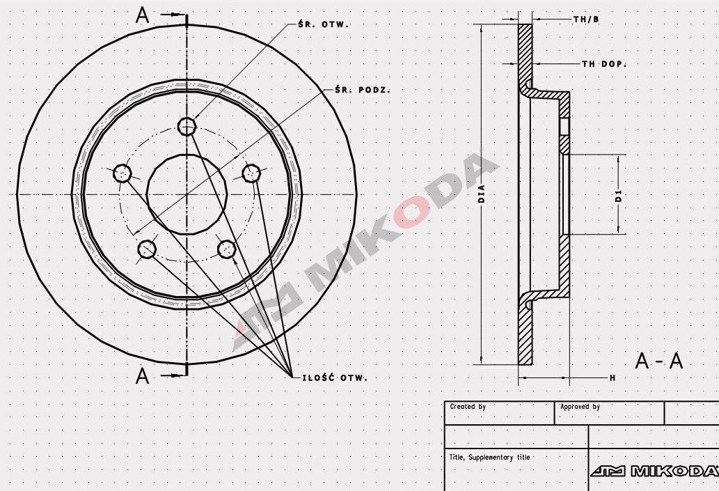 MIKODA 2704: Disco de freno Ø: 215mm, macizo, Ø: 215mm