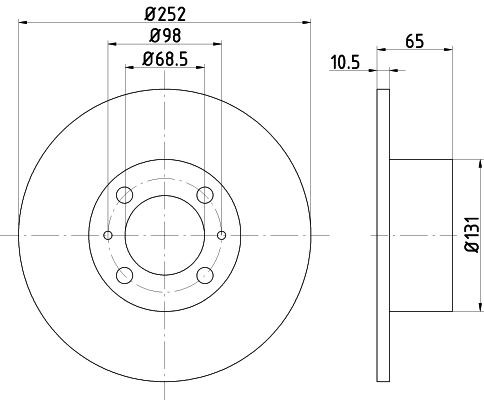 TEXTAR 92015100: Disco de freno Ø: 252mm, macizo, Ø: 252mm, sin buje de rueda, sin cojinete rueda, sin perno de sujeción de rueda