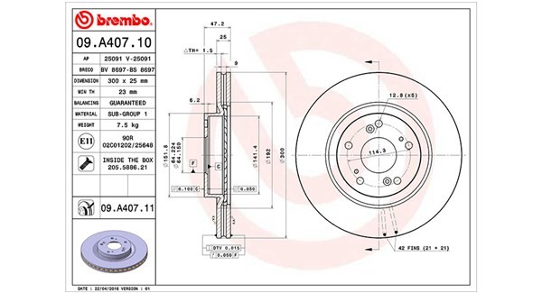 MAGNETI MARELLI 360406063800: Bromsskiva Ø: 300mm, ventilerad invändigt, Ø: 300mm, med skruvar